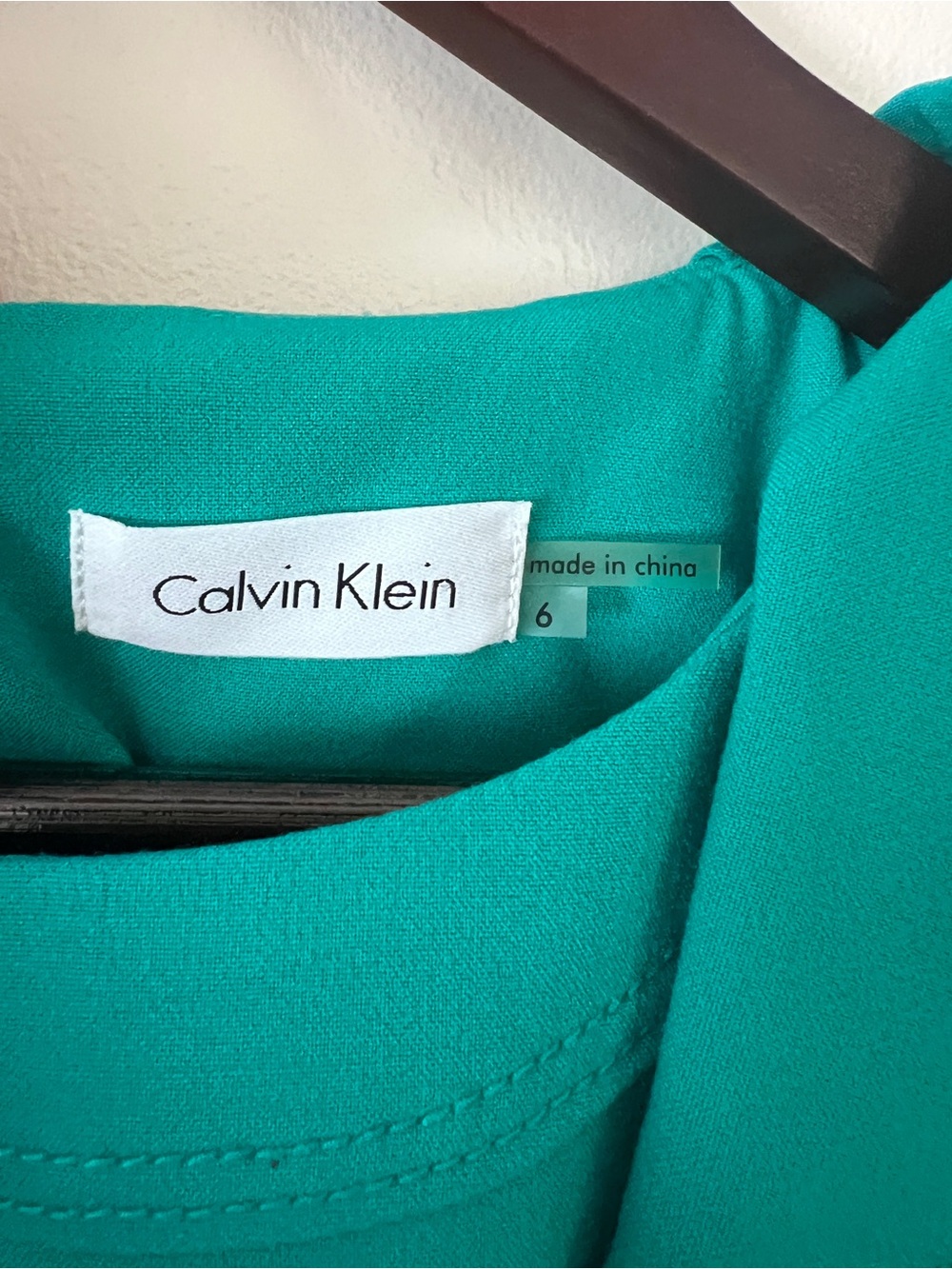 Calvin Klein Teal One-Shoulder Ruffle Sheath Dress - Picture 3 of 4